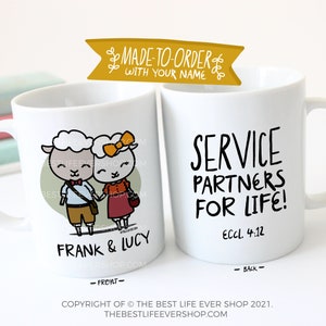 Service Partners For Life Sheep Mug-11 oz Ceramic Coffee Mug - jw gifts - jw ministry - jw pioneer gifts - best life ever- anniversary