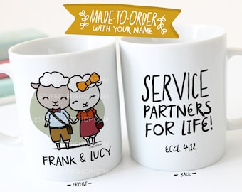 Service Partners For Life Sheep Mug-11 oz Ceramic Coffee Mug - jw gifts - jw ministry - jw pioneer gifts - best life ever- anniversary