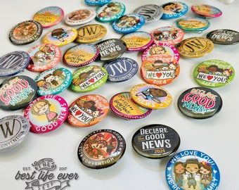 Annoncez la bonne nouvelle ! Pack festif de pin's badges Convention régionale et spéciale 2024 ! Cadeaux jw - la meilleure boutique de tous les temps