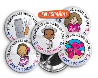 Santo Domingo, Dominican Republic "Declare the Good News!" 2024 Convention Button Pins - jw gifts - jw special convention, convention gifts