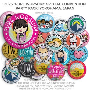 YOKOHAMA, JAPAN - 2025 Pure Worship Special Convention Button Pins - jw gifts, jw org, best life ever, Convention Gifts