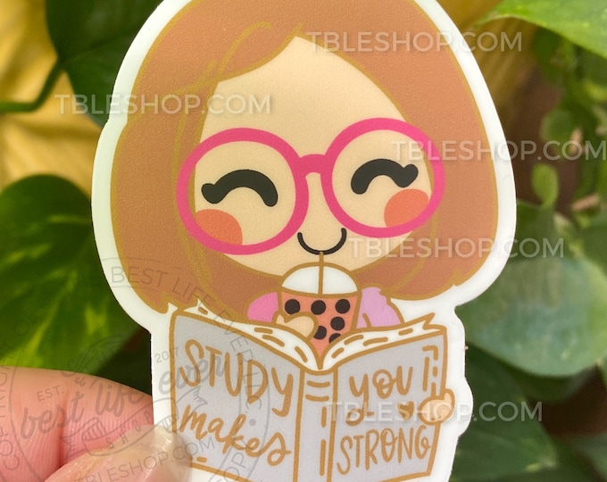 VINYL STICKER Study Friends Bob Hair Girl - gifts for sisters - jw service year - jw pioneer gifts - best life ever - gifts elders wives