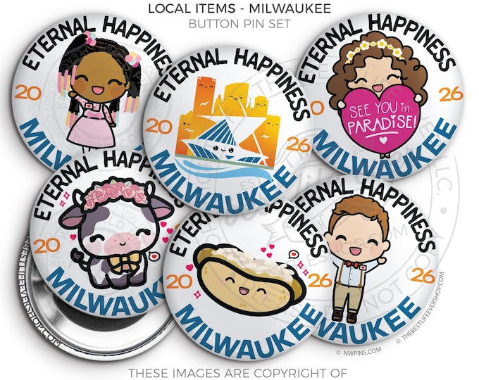MILWAUKEE Eternal Happiness International Convention Button Pin Local Items- jw gifts, jw org, best life ever, convention gifts