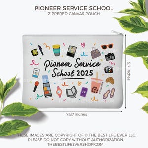 Estuche de lona con cremallera para lápices de la Escuela de Servicio Pionero 2025 / La mejor vida de la historia / Regalos para pioneros / Regalos en español para testigos de Jehová / Escuela de Precursores 2025