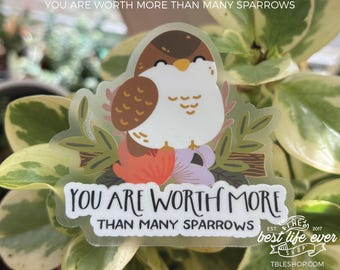 JW ENCOURAGEMENT STICKER Matthew 10 Worth More Than Many Sparrows - jw pioneer gifts