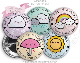 2026 Pioneer School Button Pin Set - WEATHER