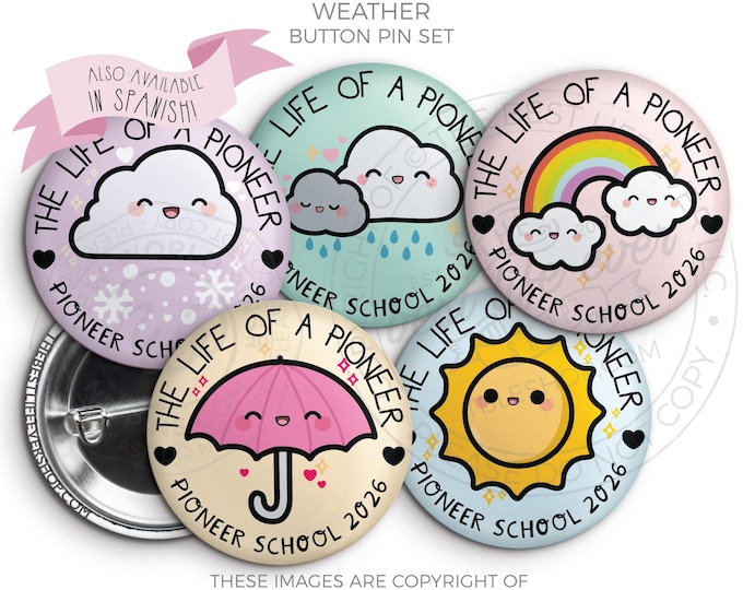 2026 Pioneer School Button Pin Set - WEATHER