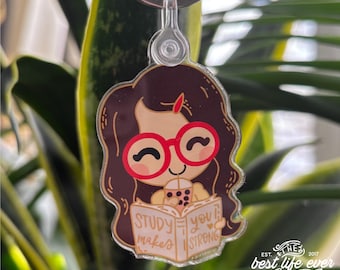 Study Girl Acrylic Keychain