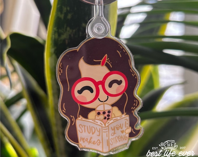 Study Girl Acrylic Keychain