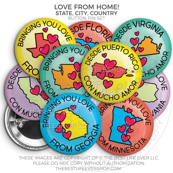 Love From Home Button Pin Set - 2024 Regional Convention - Special Convention gifts - jw pioneer gifts - best life ever - jw - travel