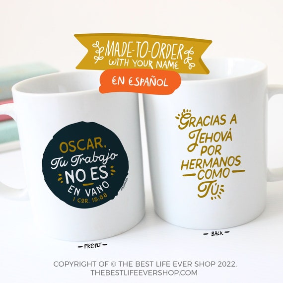 Tu trabajo no es en vano, hermanos, taza de cerámica de 11 oz regalos jw  ministerio jw regalos pioneros jw regalos para hermanos, regalos