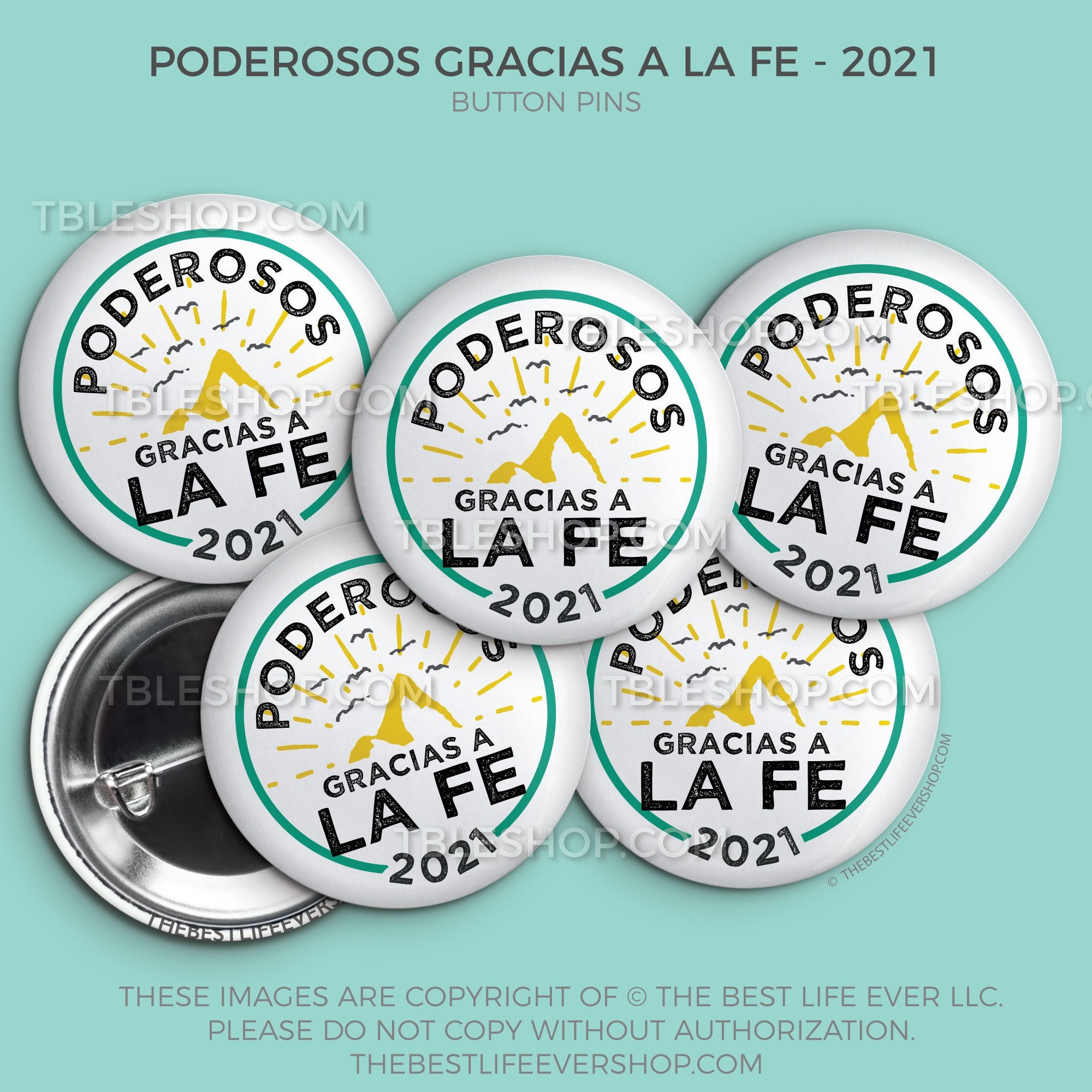 Poderosos Gracias A La Fe Button Pin Set - 2021 Regional Convention -…