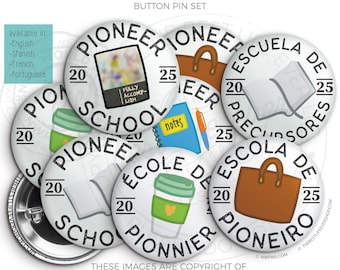2025 Pioneer Service School Necessities Button Pin Set - jw ministry - jw pioneer gifts - best life ever - jw pioneer school