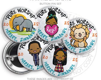 HARARE ZIMBABWE 2025 Pure Worship 2025 Special Convention Button Pins - jw gifts, jw org, best life ever, convention gifts