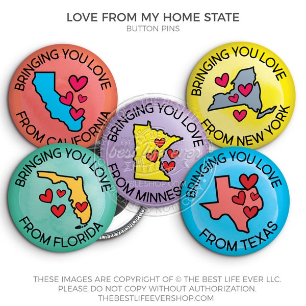 Love From my Home State Button Pin Set - 2024 Regional Convention - Special Convention gifts - jw pioneer gifts - best life ever - jw