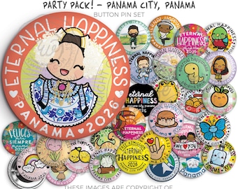 2026 Eternal Happiness Convention Button Pin Set PARTY pack – PANAMA CITY