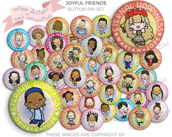 Eternal Happiness 2026 International Convention Button Pin JOYFUL FRIENDS- jw gifts, jw org, best life ever, convention gifts