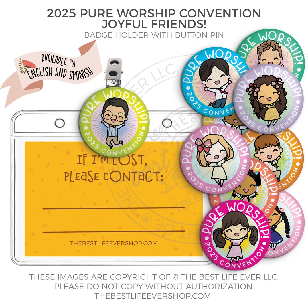 JW Badge Holder With Lanyard - Pack Of 2 - For Jehovah's Witnesses Convention Pure Worship 2025 P 341436221