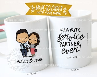 Socio de servicio favorito de todos los tiempos Taza de café de cerámica de 11 oz - regalos jw - regalos pioneros de jw - la mejor vida de todos - regalos para parejas - aniversario