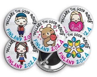 Helsinki, Finland "Declare the Good News!" 2024 Convention Button Pins - jw gifts - jw special convention, convention gifts