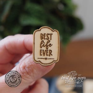 Best Life Ever Laser Engraved Wood Lapel Pin - jw gifts - jw ministry - jw pioneer gifts - Jehovah&#39;s Witnesses - jw org