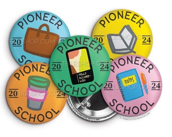 2024 Pioneer School Button Pins Set - Color Party! jw ministry - jw pioneer gifts - best life ever - jw org