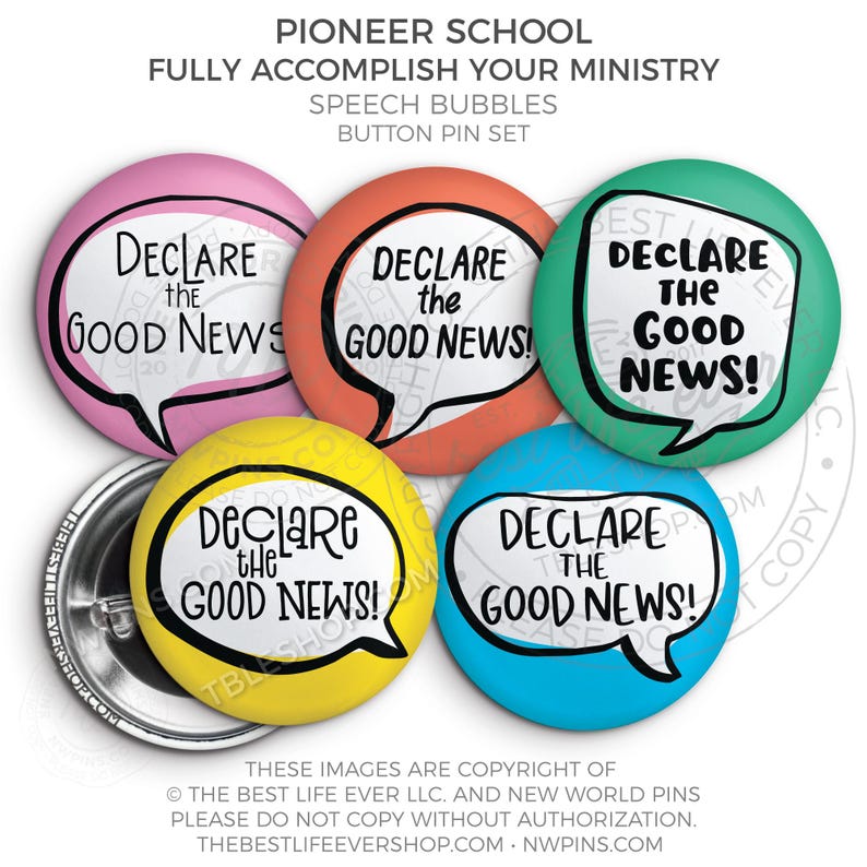 2026 Pioneer School Button Pin Set - SPEECH BUBBLES - Etsy