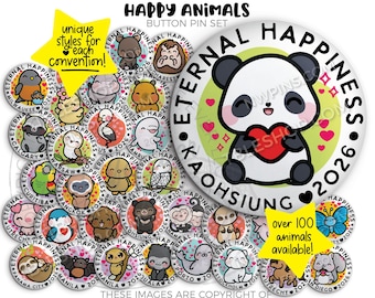 Eternal Happiness 2026 International Convention Button Pin HAPPY ANIMALS