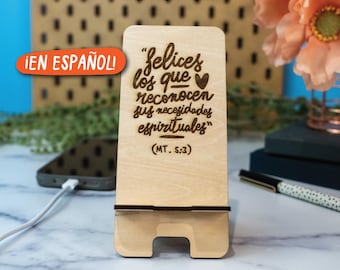 2026 Year Text Laser Engraved Wood Phone Holder