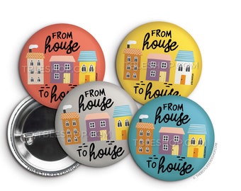 House to House Little town pins -Service Year 2022 Button Pins-jw gifts - jw pioneer - jw gifts - 1.25”