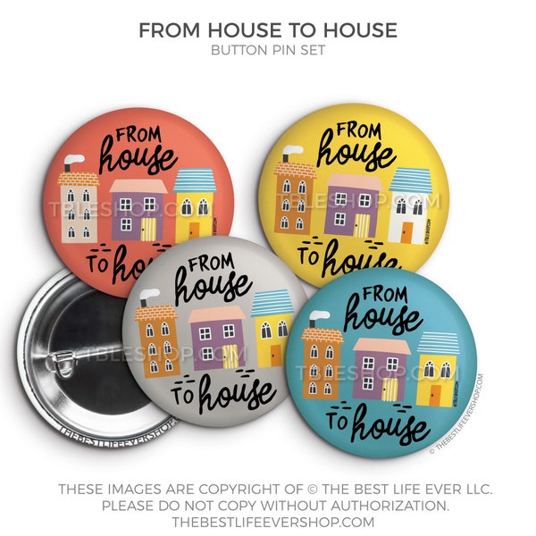 House to House Little town pins -Service Year 2022 Button Pins-jw gifts - jw pioneer - jw gifts - 1.25”