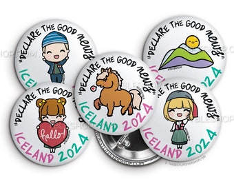 Reykjavik, Iceland "Declare the Good News!" 2024 Convention Button Pins - jw gifts - jw special convention, convention gifts