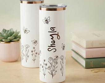2026 Personalized Bees and Flowers 20 oz Travel Mug, Tumbler- jw gifts - jw ministry - best life ever - jw pioneer - escuela de precursores