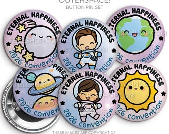 Eternal Happiness 2026 Convention Button Pins - OUTERSPACE! - jw gifts - jw, convention gifts, regional convention