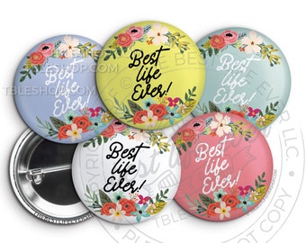 Best Life Ever SWEET FLORAL Button Pin Set -  - jw gifts - jw pioneer - gifts for pioneers - gifts for sisters