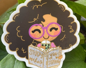 VINYL STICKER Study Friends Curly Girl - gifts for sisters - jw service year - jw pioneer gifts - best life ever - gifts elders wives