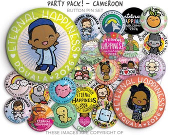 Eternal Happiness 2026 International Convention Button Pins Douala CAMEROON - PARTY PACK! jw convention gifts