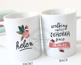 Walking with Jehovah Baptism Gift 11 oz Ceramic Coffee Mug - jw gifts - jw ministry - jw pioneer gifts - best life ever, gifts for sister