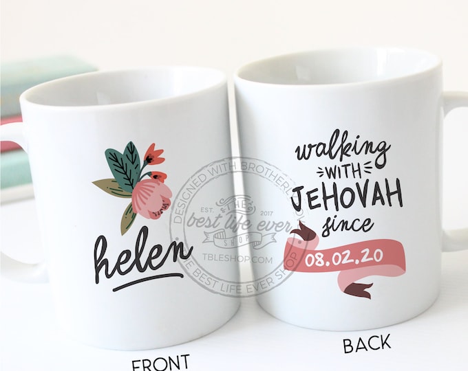 Walking with Jehovah Baptism Gift 11 oz Ceramic Coffee Mug - jw gifts - jw ministry - jw pioneer gifts - best life ever, gifts for sister