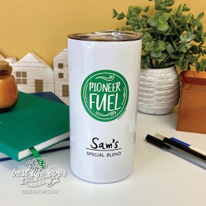 Personalized Pioneer Fuel/Early In the Day-12 oz Travel Mug/Tumbler- jw gifts - jw ministry - best life ever - jw pioneer -Best Life Ever