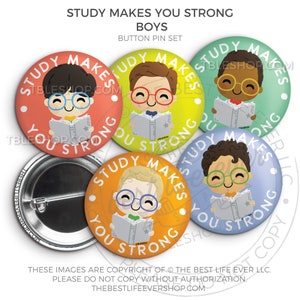 Studieren Freunde STUDY BOYS Anstecker Anstecknadel Set - Geschenke für BRÜDER, Geschenke für JW, bestes Leben aller Zeiten, Pioniergeschenke