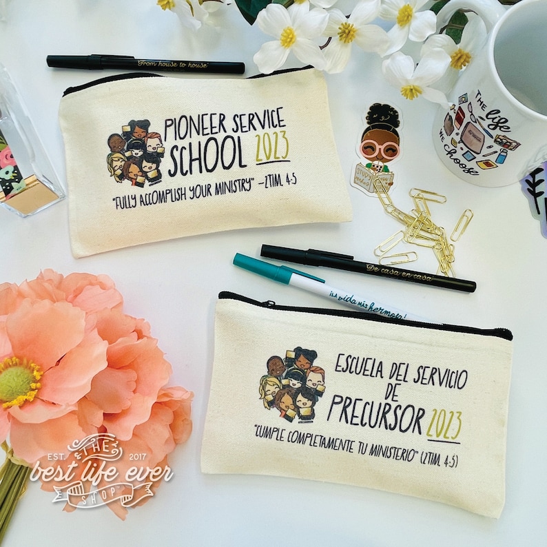 2024 Pioneer Service School Canvas Zipper Pencil Bag jw pioneer gifts best life ever image 5