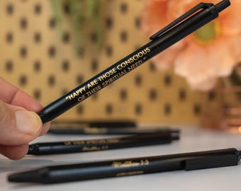 2026 Year Text Matthew 5 3 Bic Clic Pens Black and Gold - jw gifts - best life ever - jw org