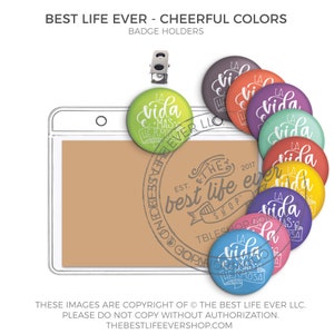 La vida mas hermosa Convention Badge Holder Colores Alegres - 2025 regional special convention - jw- best life ever - pioneer gifts