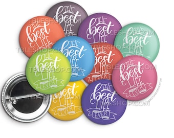 Best Life Ever Cheerful Colors Button Pins - jw gifts - jw pioneer - jw gifts
