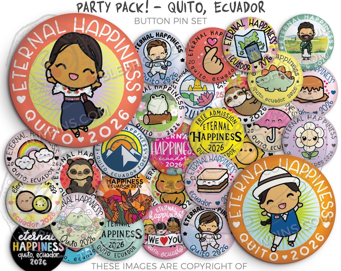 Eternal Happiness 2026 International Convention Button Pins QUITO Ecuador - PARTY PACK! jw convention gifts