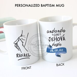 Baptism Gift Walking with Jehovah 11 oz Ceramic Coffee Mug jw gifts jw ministry jw pioneer gifts best life ever gifts for brothers image 2