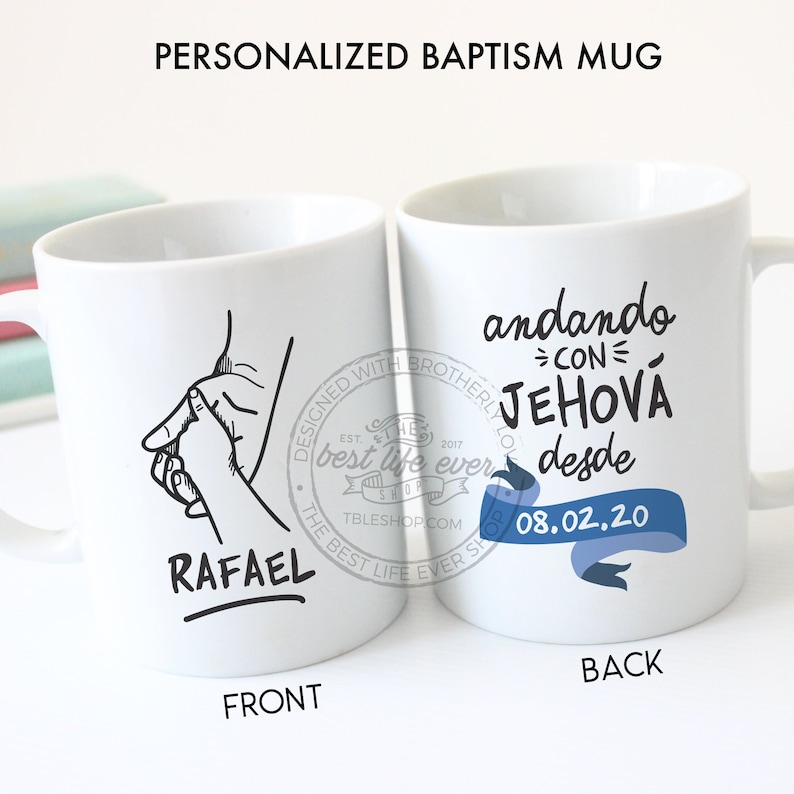 Baptism Gift Walking with Jehovah 11 oz Ceramic Coffee Mug jw gifts jw ministry jw pioneer gifts best life ever gifts for brothers image 2