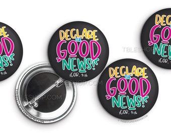 Declare the Good News 2024 Convention Button Pins CHALKBOARD - jw gifts - jw, gifts for kids, convention gifts