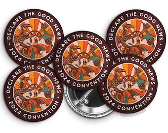 Declare the Good News 2024 Convention Button Pins - Paradise Scene Au Chocolat - jw gifts - jw, gifts for kids, convention gifts